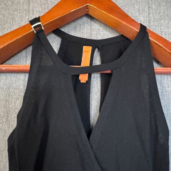 Sweet by Miss Me Black High Neck Racer Back Key Hole Crossover Tank Top Size S - Picture 7 of 15